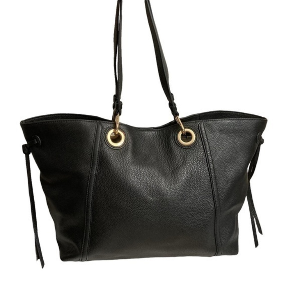 Vince Camuto black leather faria tote bag